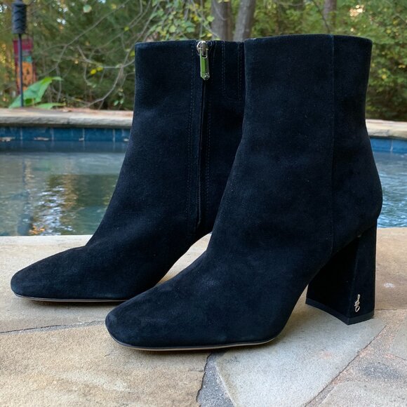 Sam Edelman Shoes - Sam Edelman Codie Genuine Suede Block Heel Ankle Booties Sz8